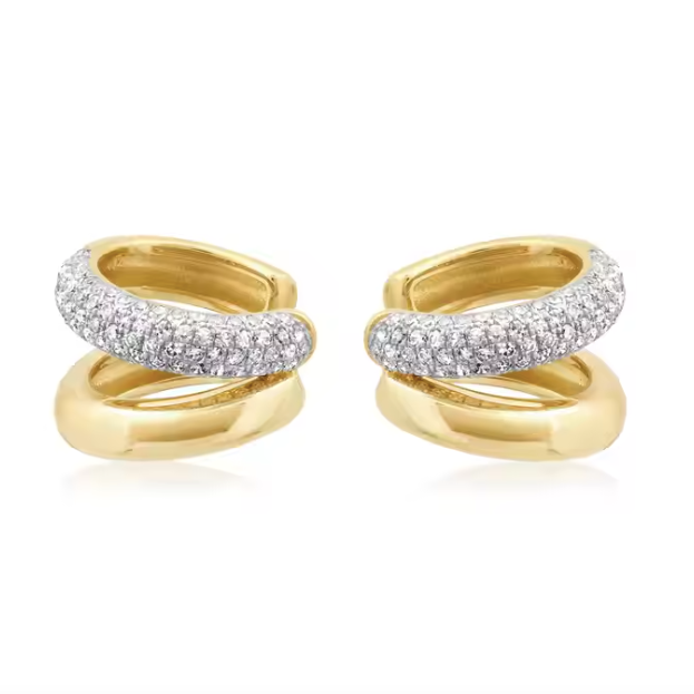 ZIRCONIA SILVER AND GOLD CUFFS